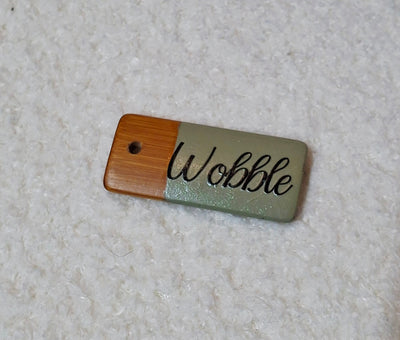 Bamboo key fob with steel key chain