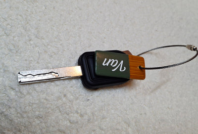 Bamboo key fob with steel key chain